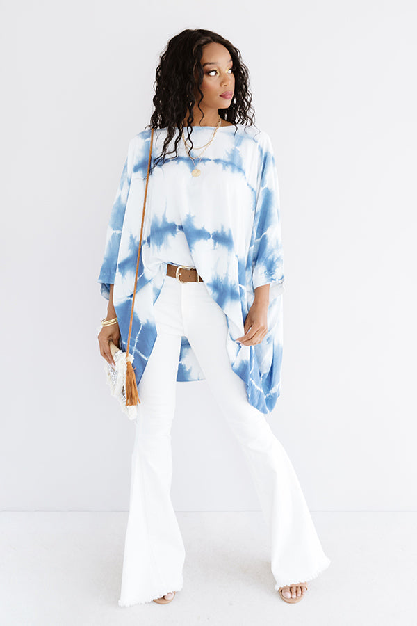 My Best View Tie Dye Shift Tunic In Blue Image - 2