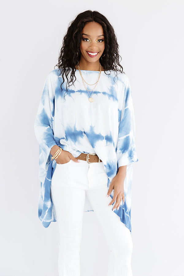My Best View Tie Dye Shift Tunic In Blue Image - 1