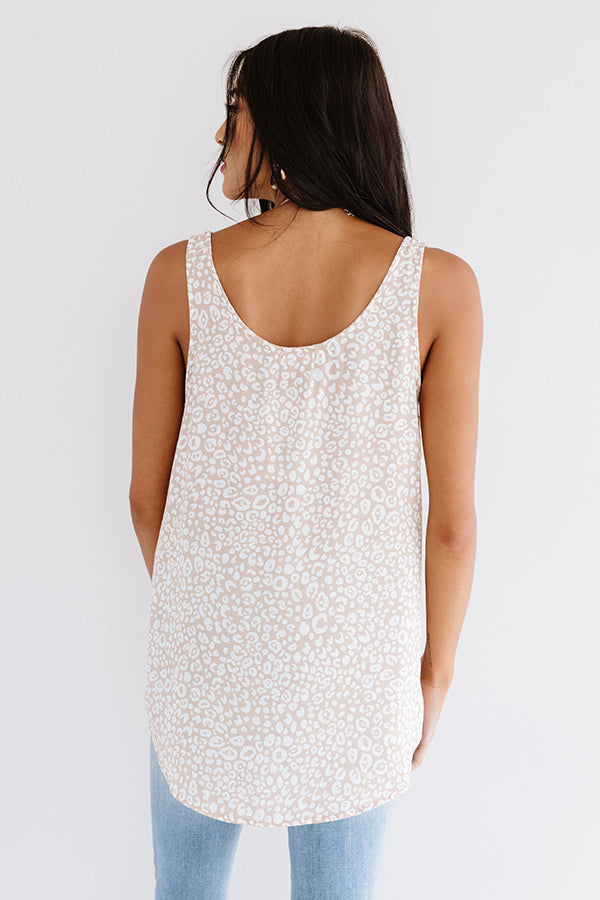Dare To Daydream Leopard Shift Tank In Iced Latte Image - 5