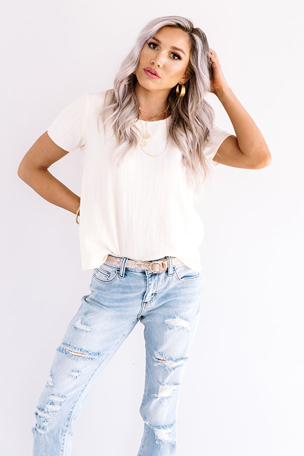 Cold Brew Kisses Shift Top In Cream Image - 1