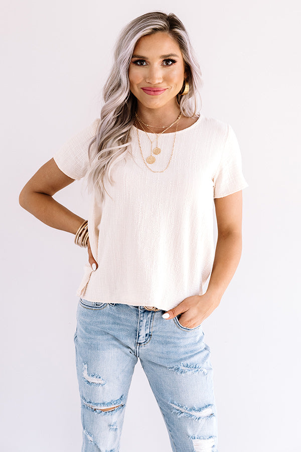 Cold Brew Kisses Shift Top In Cream Image - 3