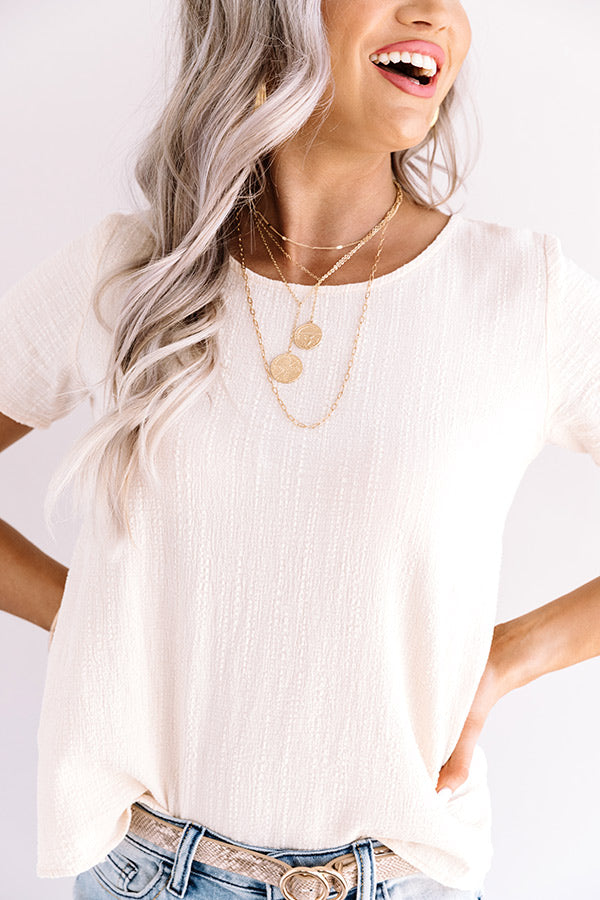Cold Brew Kisses Shift Top In Cream Image - 4