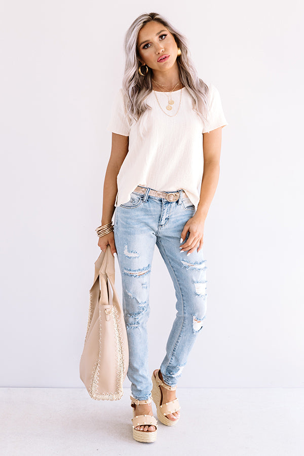 Cold Brew Kisses Shift Top In Cream Image - 2