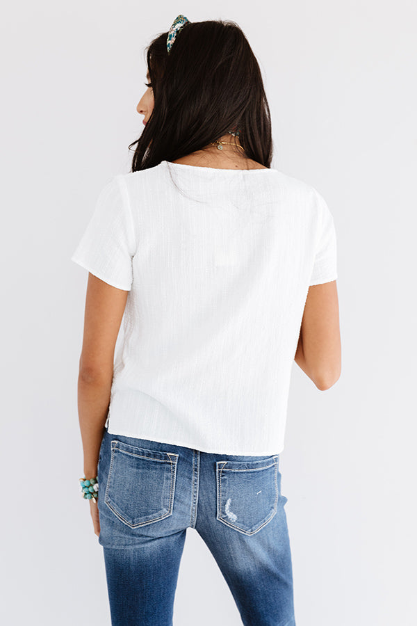 Cold Brew Kisses Shift Top In White Image - 5