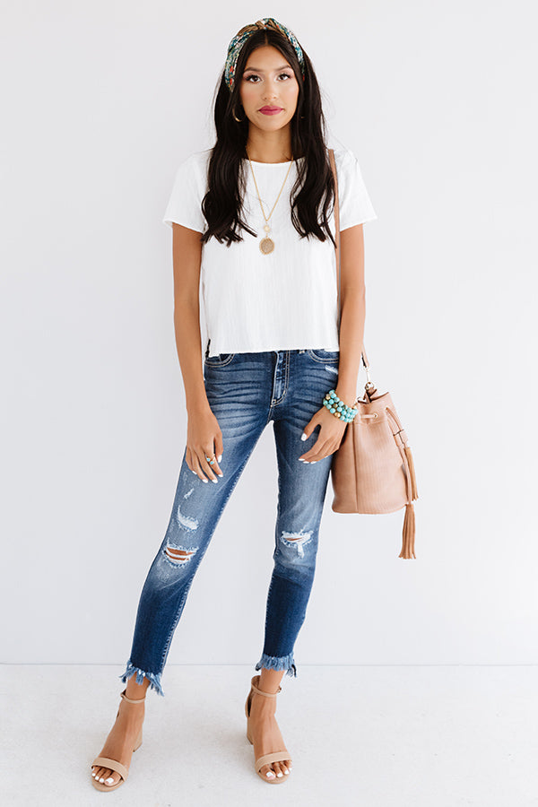 Cold Brew Kisses Shift Top In White Image - 2