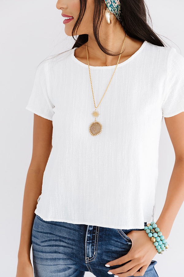 Cold Brew Kisses Shift Top In White Image - 4