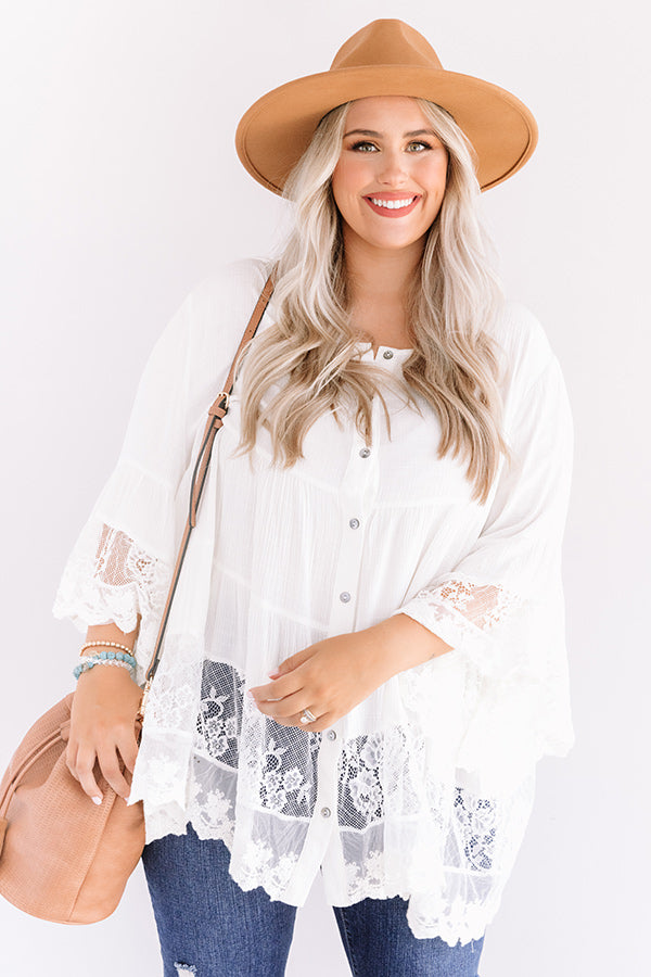 Close Call Lace Top in Ivory Curves Image - 1