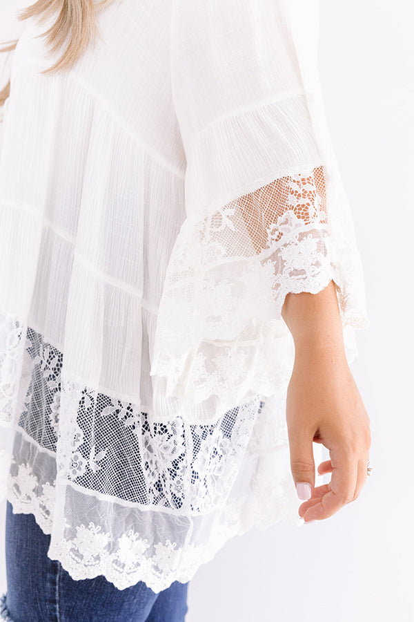 Close Call Lace Top in Ivory Curves Image - 5