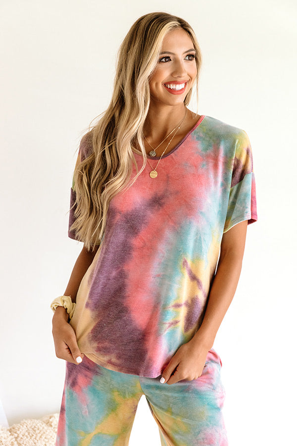 Tender Heart Tie Dye Shift Tee In Golden Honey Image - 3