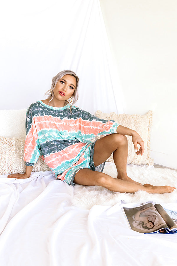 Here And There Tie Dye Shift Top In Ocean Wave Image - 2