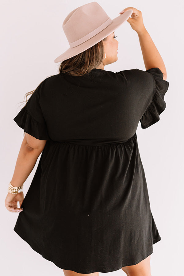 Brunch Bound Babydoll Dress In Black Curves Image - 4