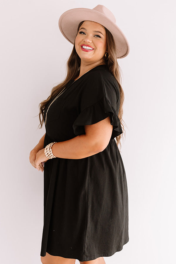 Brunch Bound Babydoll Dress In Black Curves Image - 3