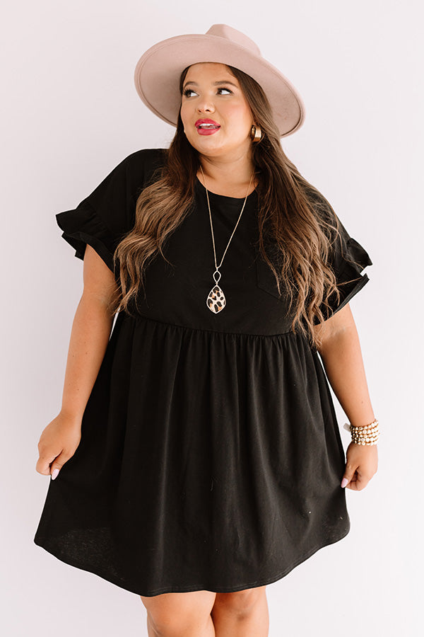 Brunch Bound Babydoll Dress In Black Curves Image - 1