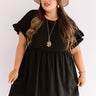 Brunch Bound Babydoll Dress In Black Curves Image - 1