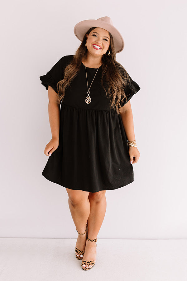 Brunch Bound Babydoll Dress In Black Curves Image - 2