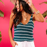 Beachy Boardwalk Knit Tank In Teal Image - 1
