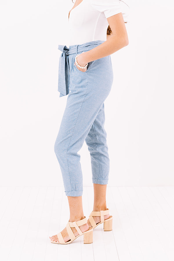 The Celia Chambray High Waist Trousers Image - 4