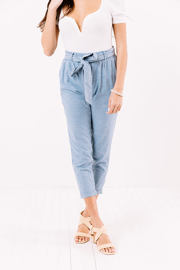 The Celia Chambray High Waist Trousers Image - 1
