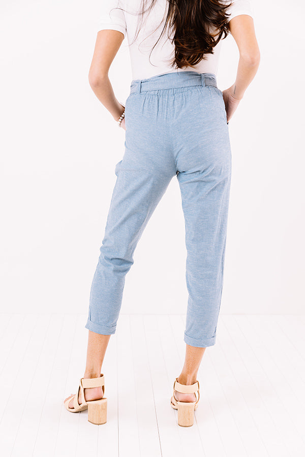 The Celia Chambray High Waist Trousers Image - 5