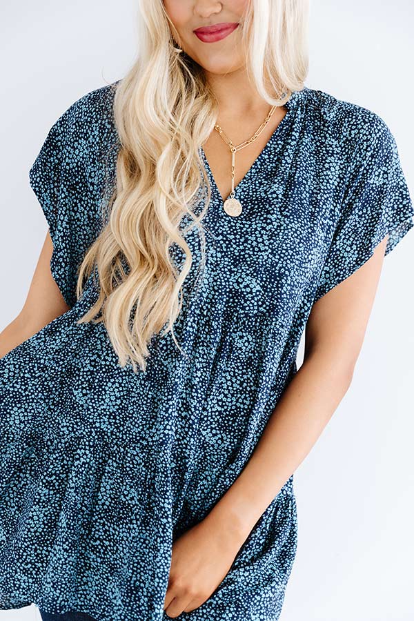 Pineapple Grove Babydoll Dress In Blue Image - 4