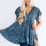 Pineapple Grove Babydoll Dress In Blue Image - 1