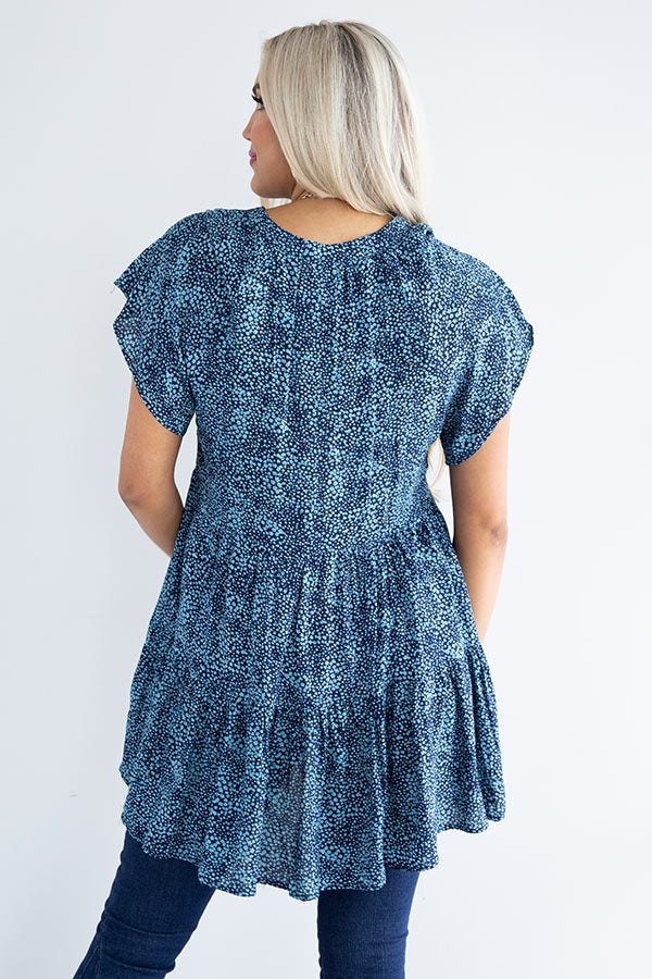 Pineapple Grove Babydoll Dress In Blue Image - 5