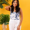 Poolside Retreat Tie Dye Knit Top In Navy Image - 1