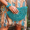 Stylish By Design Woven Clutch In Ocean Blue Image - 1