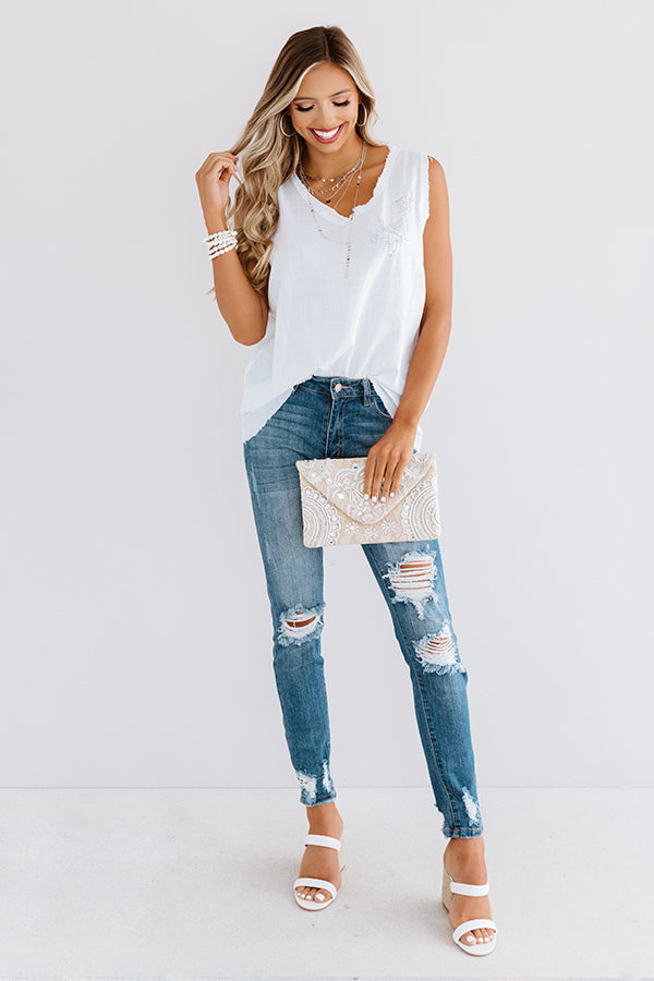 North Star Shift Top In White Image - 2