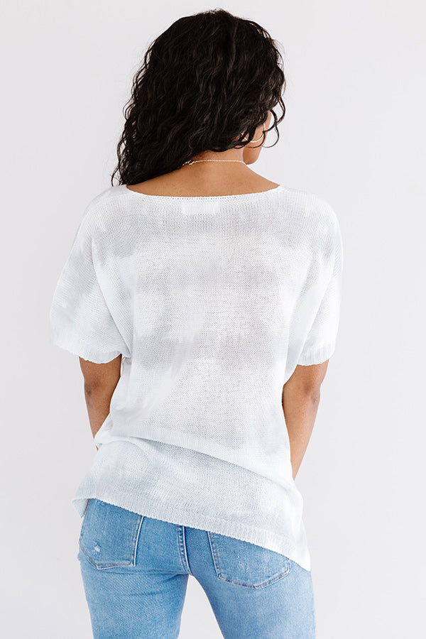 Best Result Tie Dye Knit Top In Grey Image - 5