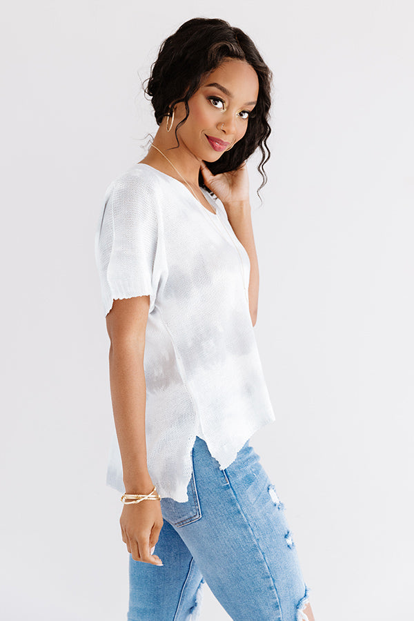Best Result Tie Dye Knit Top In Grey Image - 4