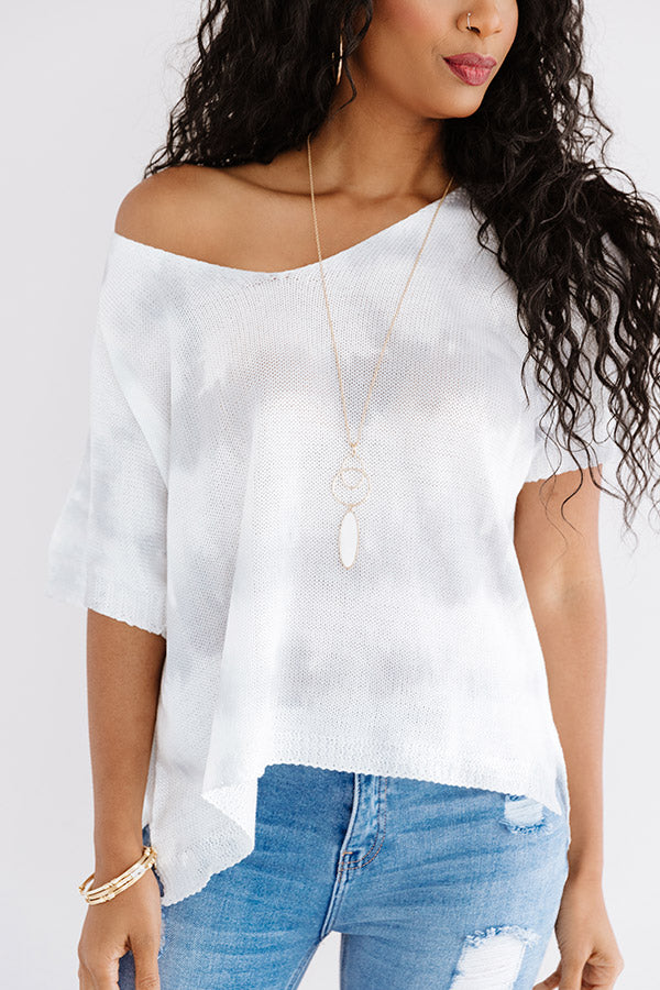 Best Result Tie Dye Knit Top In Grey Image - 3