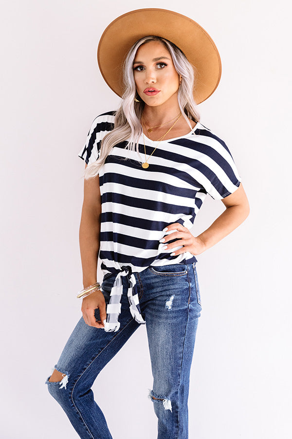 Hideaway In The Hills Stripe Top In Navy Image - 1