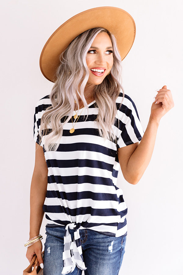 Hideaway In The Hills Stripe Top In Navy Image - 3