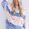 Here And There Tie Dye Shift Top In Navy Curves Image - 1