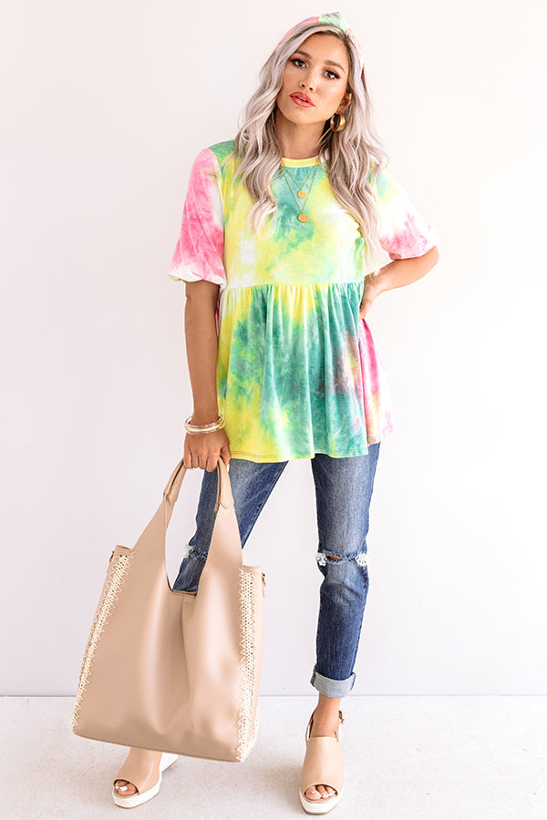 Cheek Kisses Tie Dye Babydoll Top Image - 2