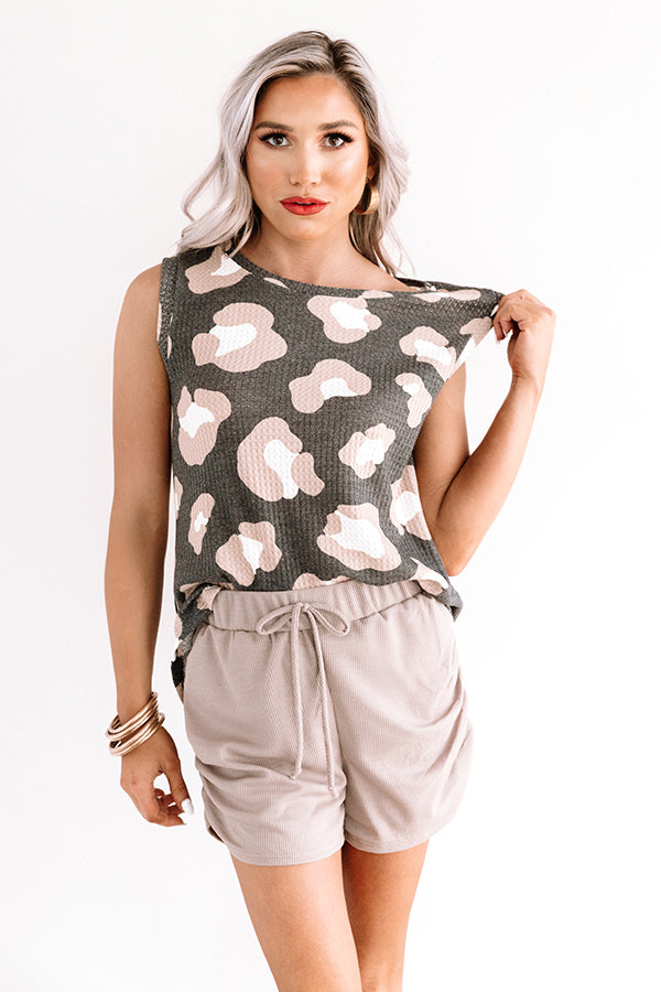 Ever So Effortless Leopard Top In Charcoal Image - 3