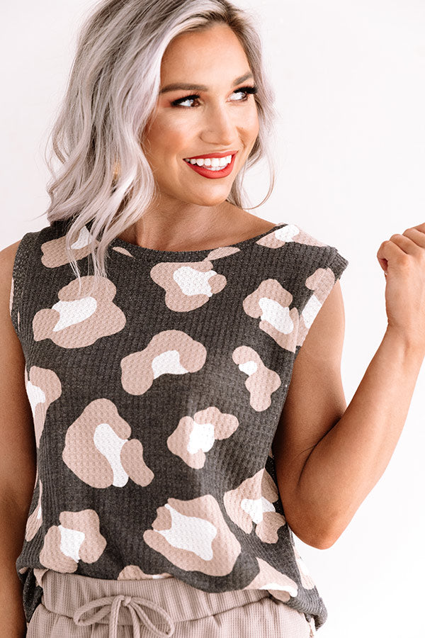 Ever So Effortless Leopard Top In Charcoal Image - 5