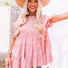 Coffee Date Crushin' Babydoll Top In Blush Image - 1