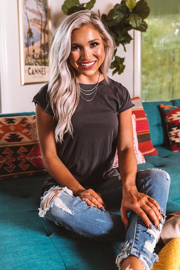 Poppy Punch Shift Tee In Black Image - 2