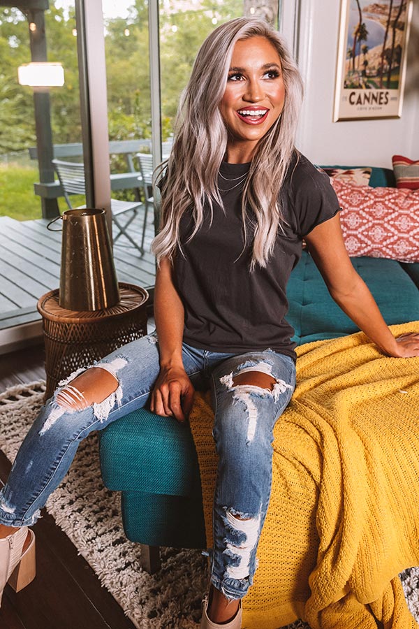 Poppy Punch Shift Tee In Black Image - 4