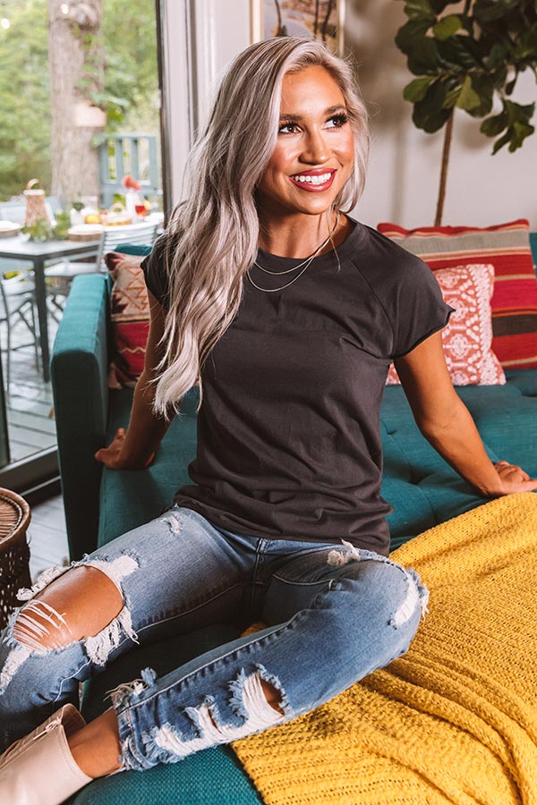 Poppy Punch Shift Tee In Black Image - 1