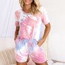Compliments By The Dozen Tie Dye Shift Tee In Blush Image - 1