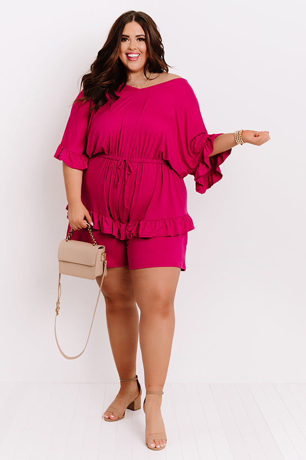 Message In A Bottle Romper In Orchid   Curves Image - 2