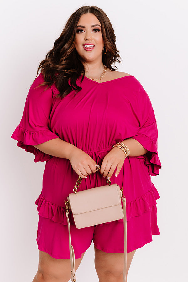 Message In A Bottle Romper In Orchid   Curves Image - 1