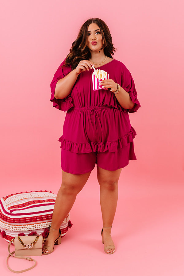 Message In A Bottle Romper In Orchid   Curves Image - 5