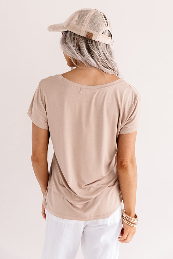 Keeping Score Shift Tee In Warm Taupe Image - 5