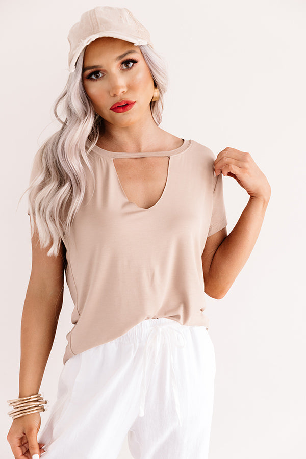 Keeping Score Shift Tee In Warm Taupe Image - 1