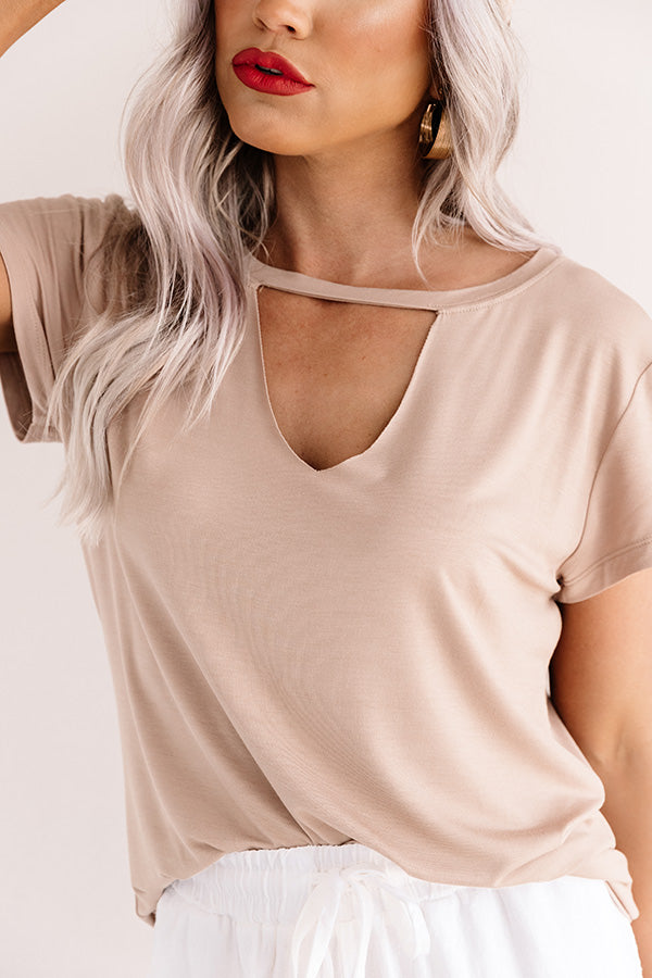 Keeping Score Shift Tee In Warm Taupe Image - 4