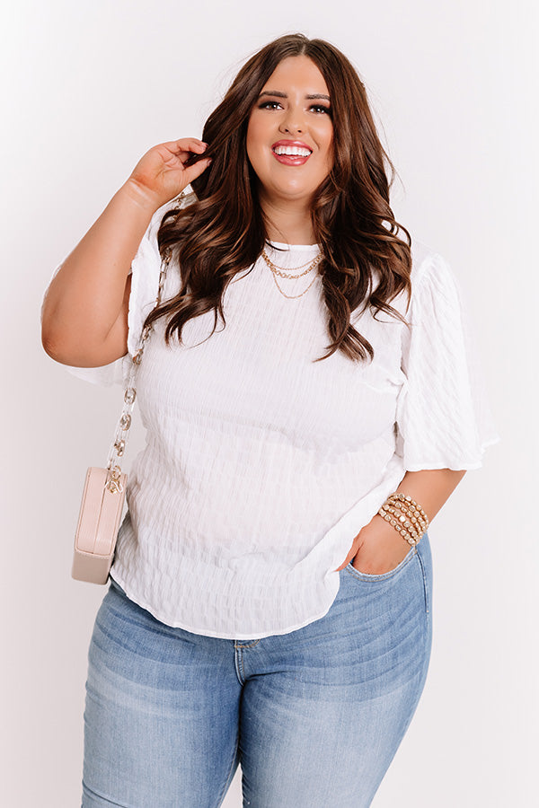 Countryside Drive Shift Top In White Curves Image - 4